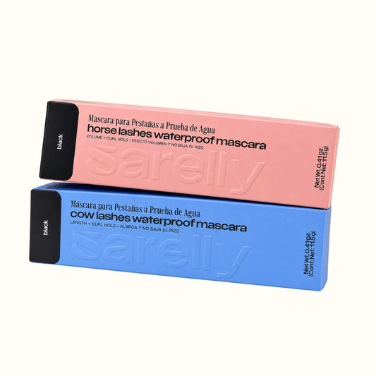 SARELLY Kit 2 Máscara Waterproof Cow Lashes & Máscara Waterproof Horse Lashes