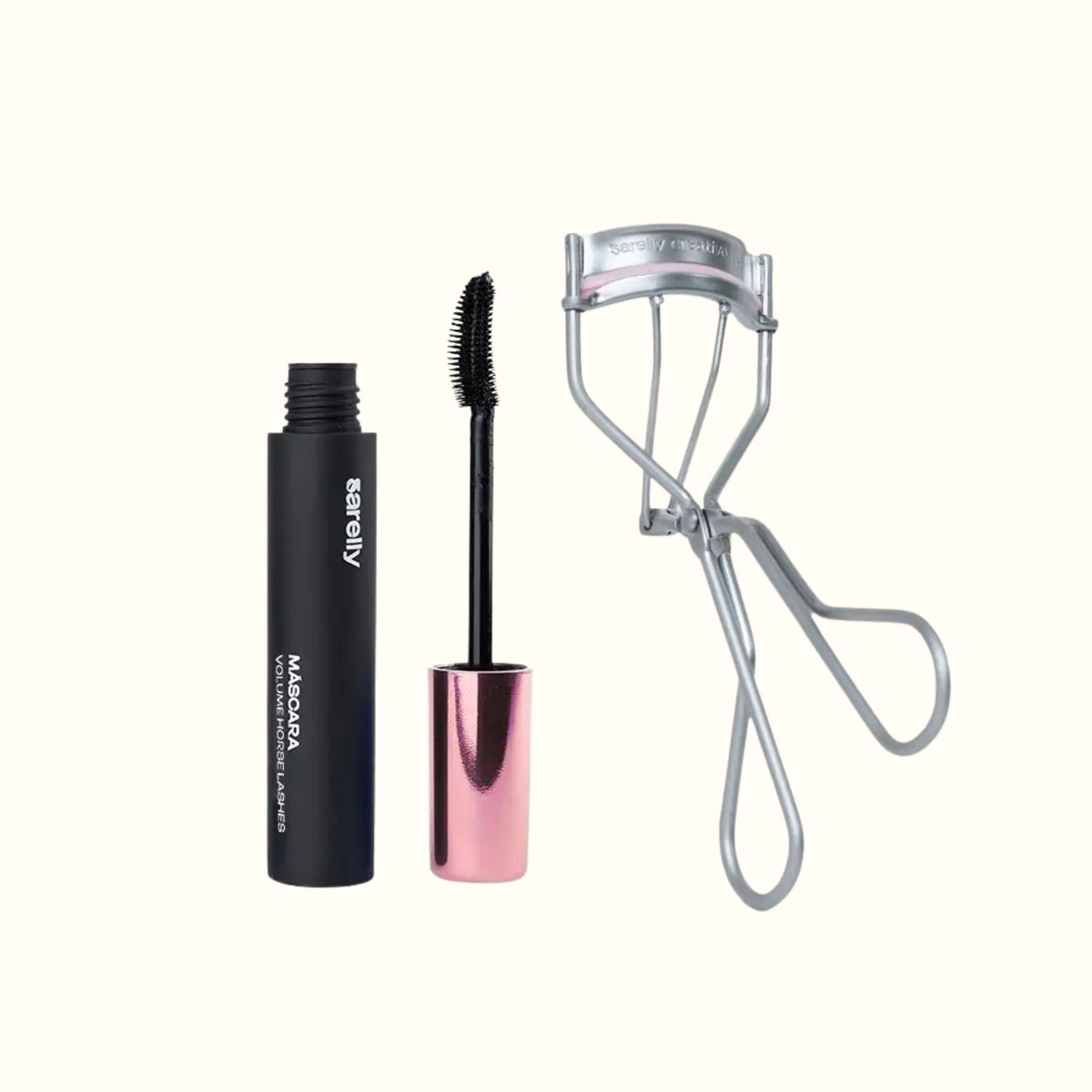 SARELLY Kit Enchinador Cow Lashes & Máscara Waterproof Horse Lashes
