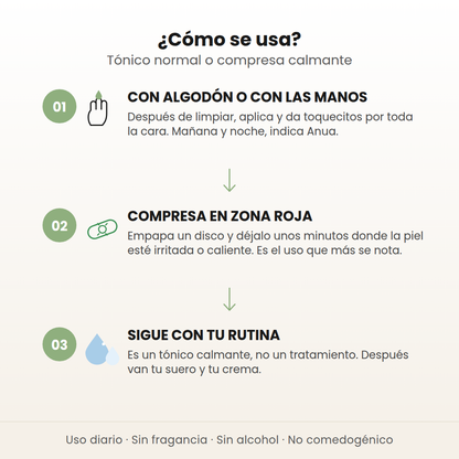 Cómo se usa el tónico Heartleaf: con algodón, como compresa en zona roja y antes del suero