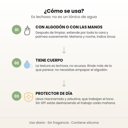 Cómo se usa el Rice 70 Glow: con algodón o manos, textura lechosa y protector solar de día