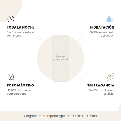 Beneficios de la Biodance Bio-Collagen Real Deep Mask: se deja toda la noche, hidratación, poro más fino y fórmula sin fragancia