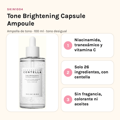 SKIN1004 Tone Brightening: niacinamida, ácido tranexámico y vitamina C, 26 ingredientes, sin fragancia