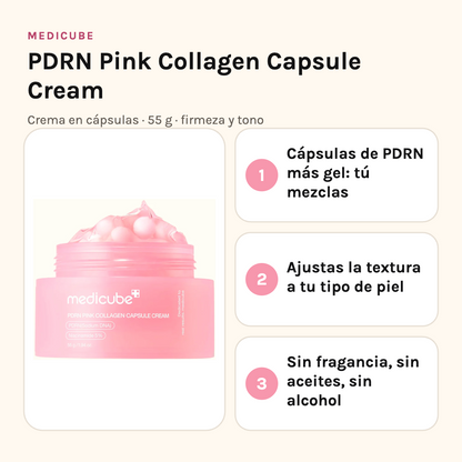 Medicube PDRN Capsule Cream: cápsulas de PDRN más gel, textura ajustable, sin fragancia ni aceites