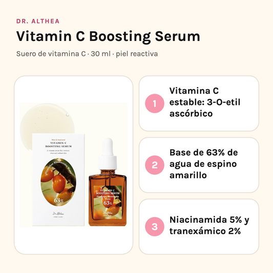 Dr. Althea Vitamin C Serum: vitamina C estable, base de espino amarillo al 63%, niacinamida y tranexámico
