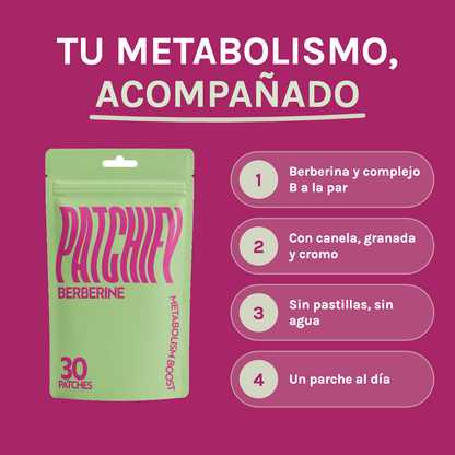 Patchify Berberine: tu metabolismo, acompañado. Parche con berberina, cromo y más.