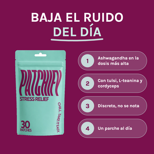 Patchify Stress Relief: baja el ruido del día. Parche con ashwagandha, L-teanina y más.