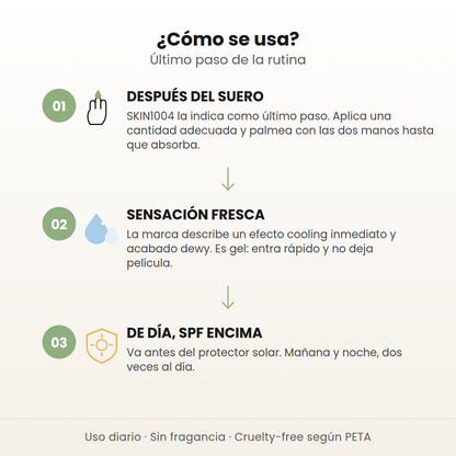 Cómo se usa la Light Gel Cream: después del suero, sensación fresca y protector solar de día
