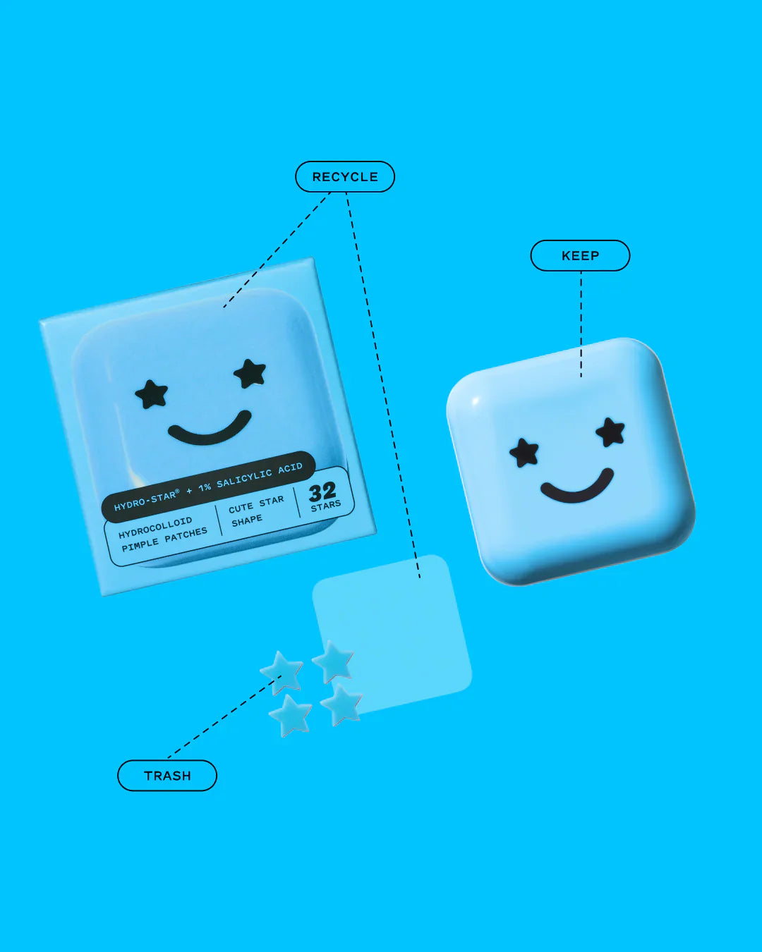 Hydro-Stars + Salicylic Acid Plimple Patches Blue